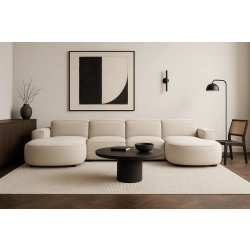 Olio Nobile Nowoczesna sofa w kształcie litery U Tkanina Raven 24